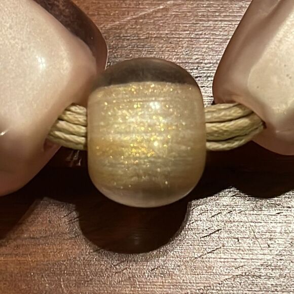 Chico’s pink odd shaped beads wire like necklace - Picture 4 of 6